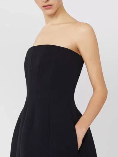 Max Mara Strapless Bustier Dress Side Pockets In Black