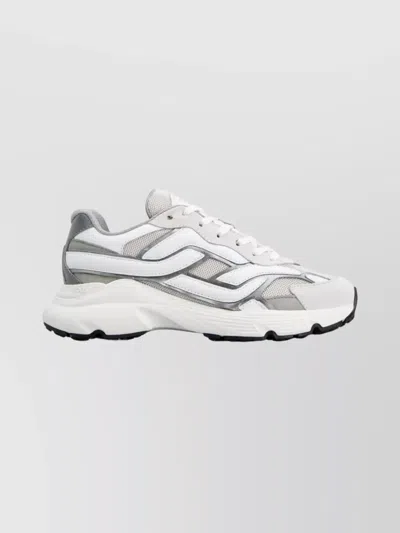 Tod's Leather And Mesh Sneakers With Chunky Sole In White