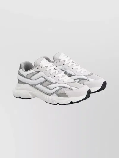 Tod's Leather And Mesh Sneakers With Chunky Sole In White