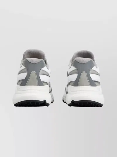 Tod's Leather And Mesh Sneakers With Chunky Sole In White