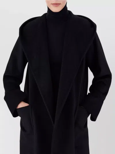 Max Mara Rialto Wrap Coat Hood In Black