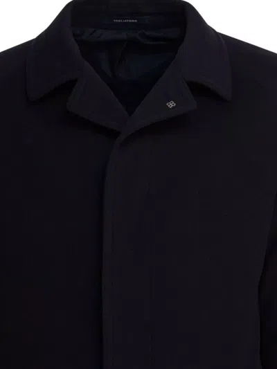 Tagliatore Mid-length Coat With Notch Lapel And Pockets In Black