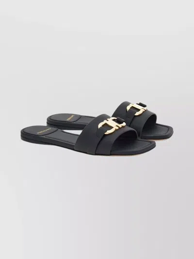 Ferragamo Rhodes Woman Sandals Black Size 6 Calfskin In Black