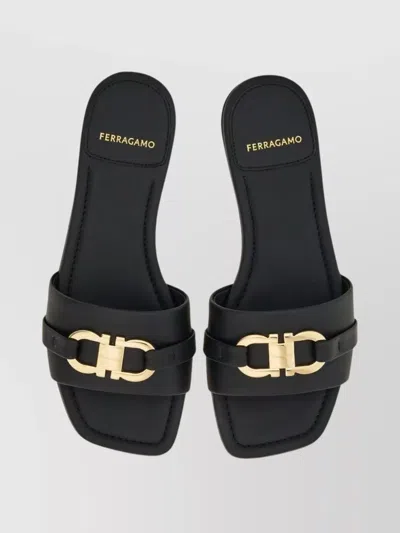 Ferragamo Rhodes Woman Sandals Black Size 6 Calfskin In Black