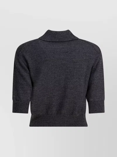 Givenchy Cropped Wool And Alpaca Polo Sweater In Gray