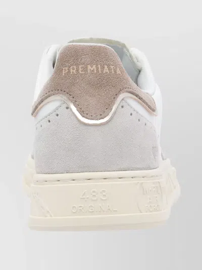 Premiata Casual Low Top Sneakers With Suede Accents In Multi