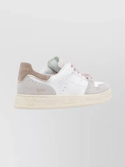 Premiata Casual Low Top Sneakers With Suede Accents In Multi