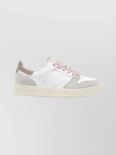 Premiata Casual Low Top Sneakers With Suede Accents In Multi