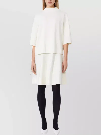 Max Mara A-line Flared Miniskirt Elastic Waist In White