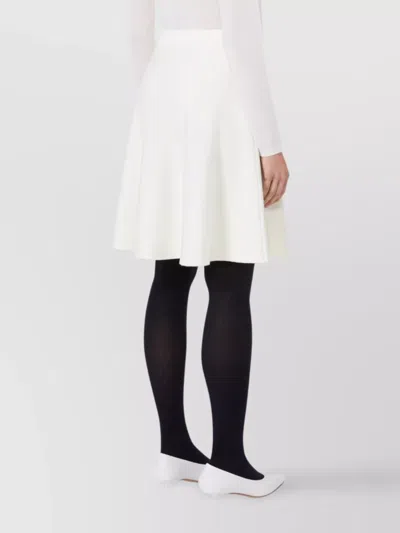 Max Mara A-line Flared Miniskirt Elastic Waist In White