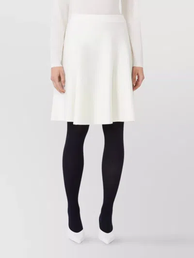 Max Mara A-line Flared Miniskirt Elastic Waist In White