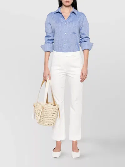 Max Mara Trousers With Belt Loops And Side Pockets In White