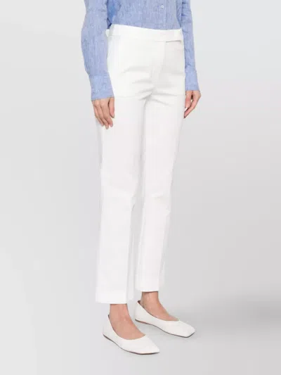 Max Mara Trousers With Belt Loops And Side Pockets In White