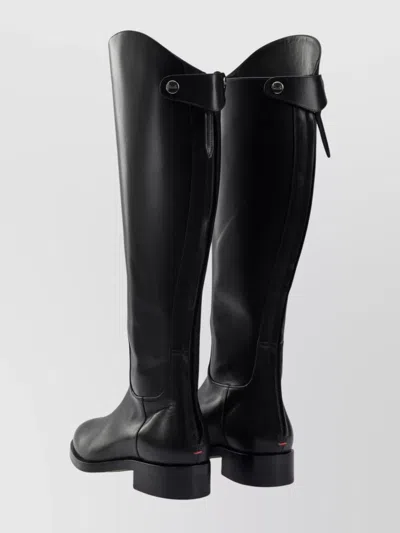 Aeyde Knee-high Leather Boots Side Button Detail