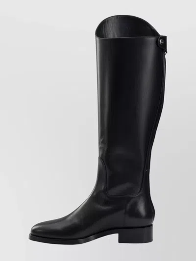 Aeyde Knee-high Leather Boots Side Button Detail
