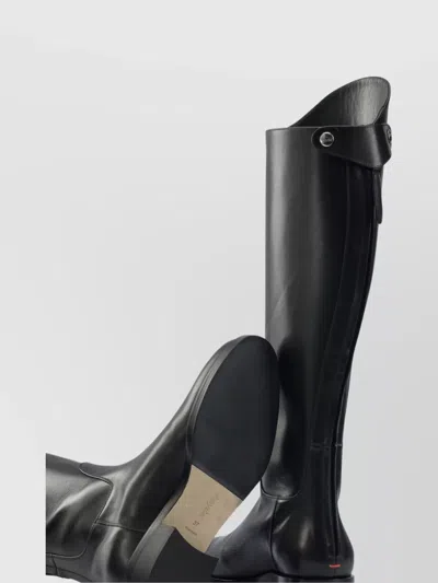 Aeyde Knee-high Leather Boots Side Button Detail