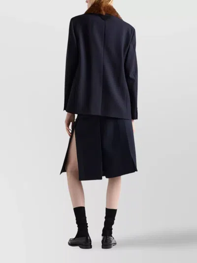 Prada Single-breasted Jacket In Straw In Black