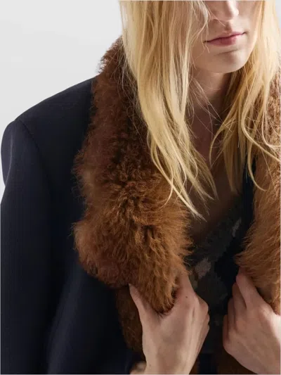 Prada Single-breasted Jacket In Straw In Black