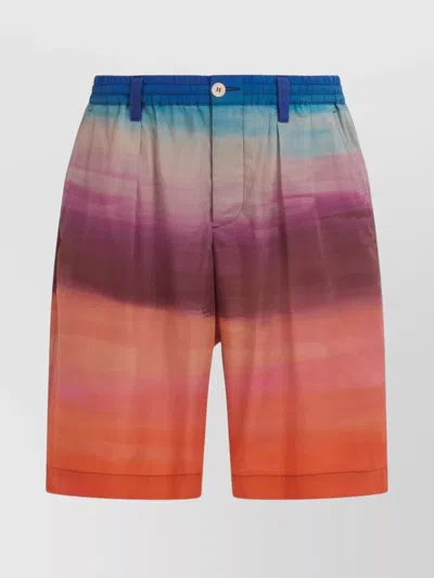 Marni Comfortable Elastic Waistband Shorts Featuring Pockets In Multi