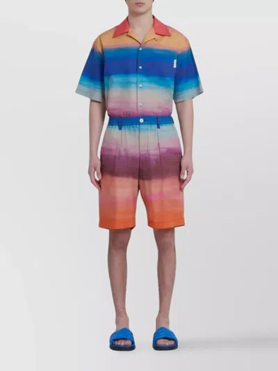 Marni Comfortable Elastic Waistband Shorts Featuring Pockets In Multi
