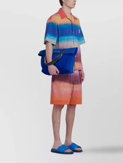 Marni Comfortable Elastic Waistband Shorts Featuring Pockets In Multi