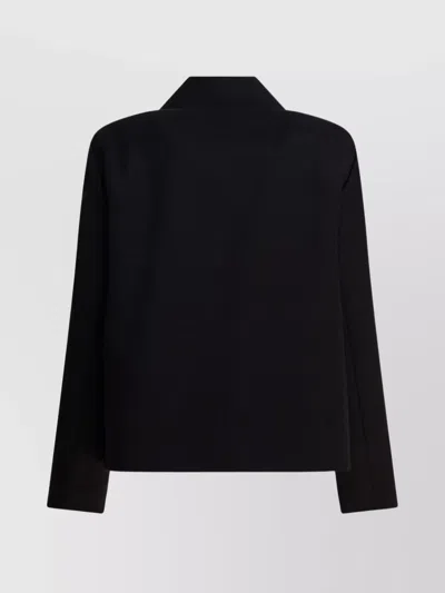 Balenciaga Wool Jacket With Collared Neck And Flap Pockets In Black