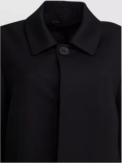 Balenciaga Wool Jacket With Collared Neck And Flap Pockets In Black