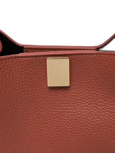 Yuzefi Tote Bag With Knot And Textured Finish In Brown