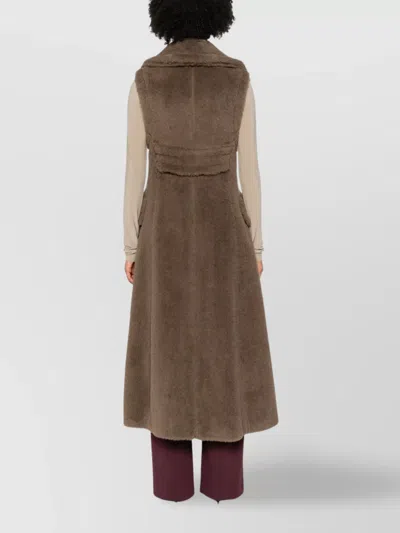 Max Mara Marrone Bronzo Alpaca Coat In Black