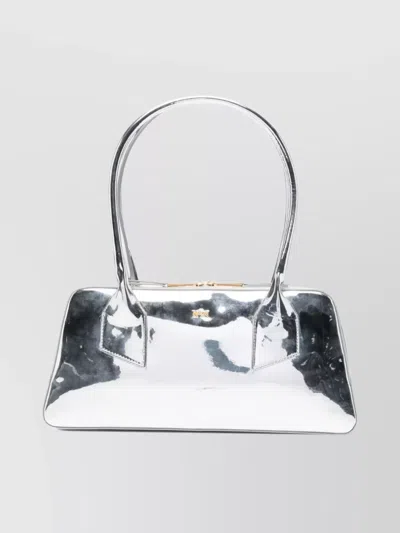 N°21 Rectangular Metallic Shoulder Bag With Top Handles In Gray