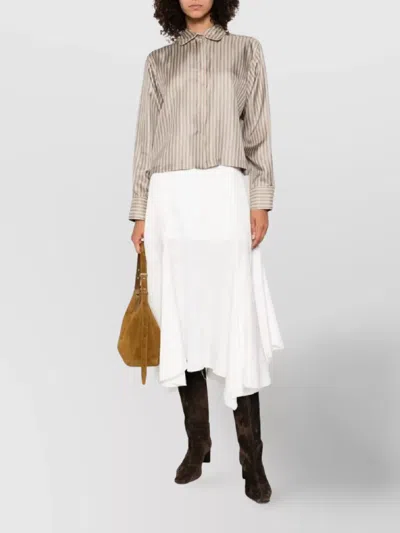 Max Mara Striped Long Sleeve Top Brama Collection In Brown