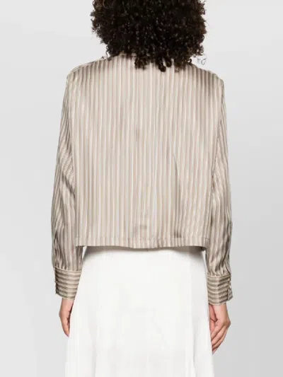 Max Mara Striped Long Sleeve Top Brama Collection In Brown