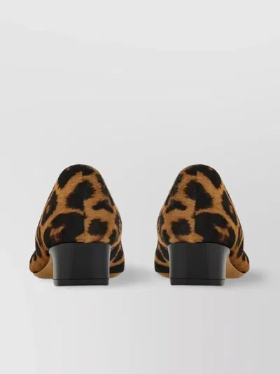 Ferragamo Rirri Bow-detailed Leather-trimmed Leopard-print Calf Hair Pumps In Animal Print