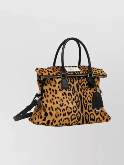 Maison Margiela Leopard Print Shoulder Bag And Handles