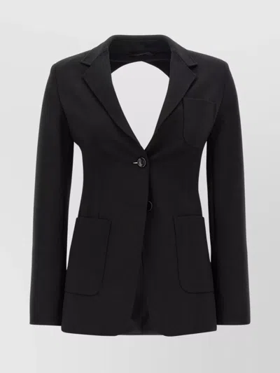 Max Mara Tailored Black Jacket With Classic Lapel In Black