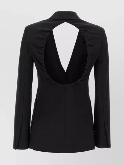 Max Mara Tailored Black Jacket With Classic Lapel In Black