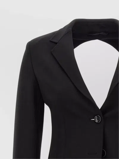 Max Mara Tailored Black Jacket With Classic Lapel In Black
