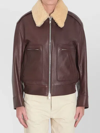 Bottega Veneta Nappa Blouson With Shearling Women In Brown