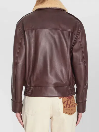 Bottega Veneta Nappa Blouson With Shearling Women In Brown