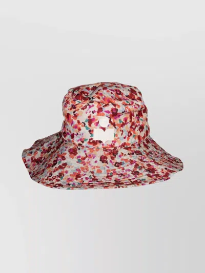 Isabel Marant Allover Graphic Printed Drawstring Bucket Hat In Pink