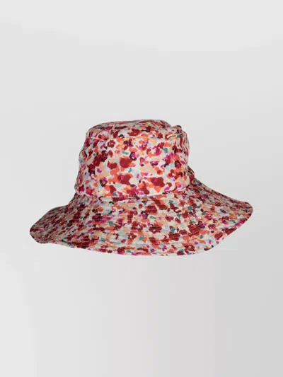 Isabel Marant Allover Graphic Printed Drawstring Bucket Hat In Pink