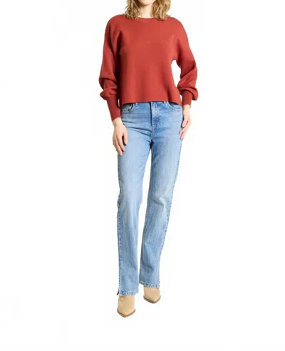 Oat New York Cropped Balloon Sleeved Sweater In Intense Ruse In Multi