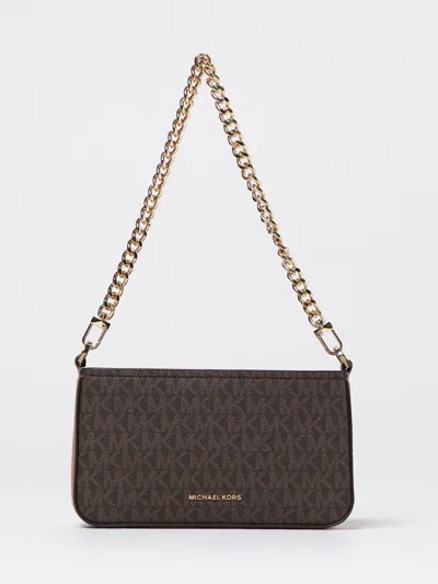 Michael Kors Bryant Pouch In Printed Canvas In Brown