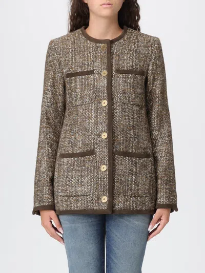 Golden Goose Coffee-colored Wool Tweed Jacket In Brown