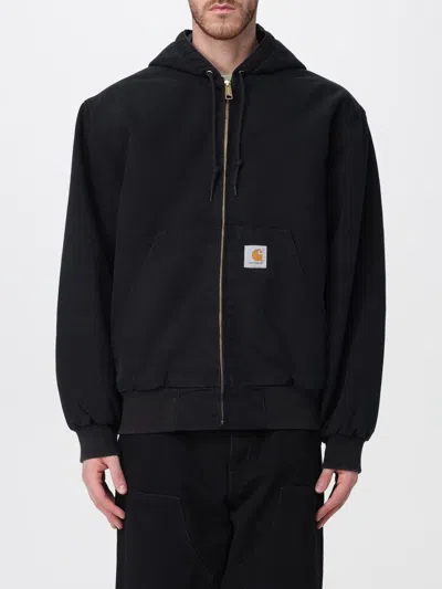 Carhartt Wip Active Liner Fleece Drawstring Hooded Jacket In Black