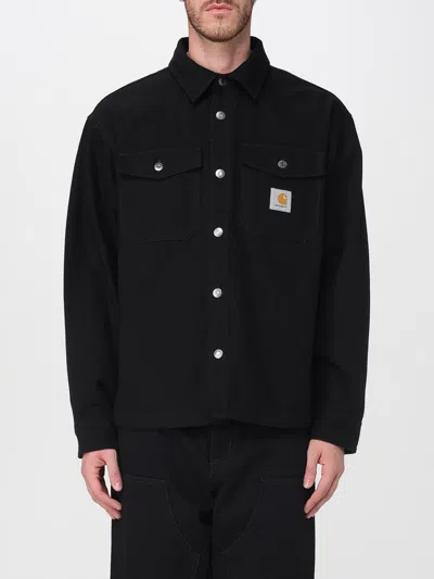 Carhartt Selby Shirt Jac Cotton Canvas Casual Blue In Black