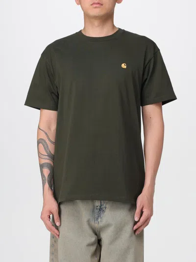 Carhartt S/s Chase Olive Green T-shirt In Green