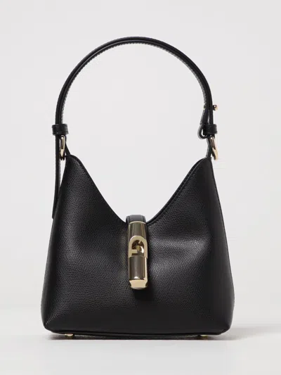Furla Iride Mini Hobo Bag Black In Black