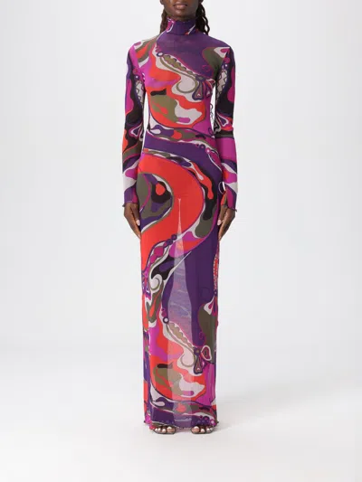 Pucci Orchid Print Dress In Multi