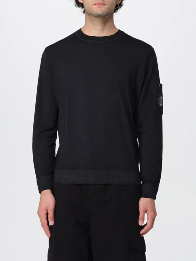 C.p. Company Lens Pocket Crew Neck Knitwear In Black